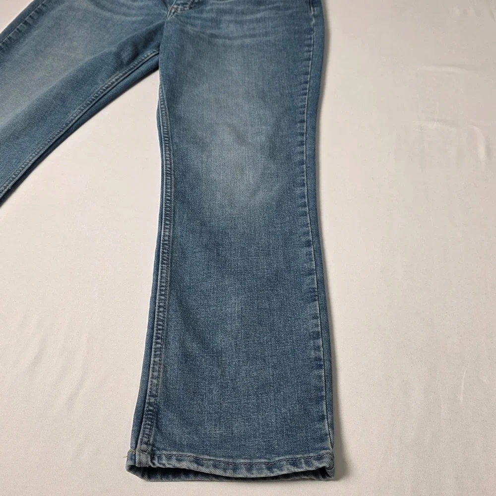 Lee Straight Leg Jeans Womens‎ 8S Blue Medium Wash Stretch Mid Rise Denim Pants